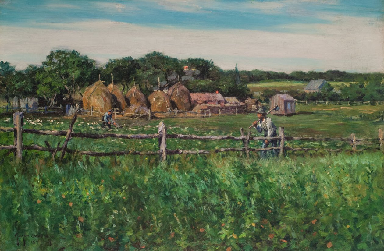 Ploughmen in a Fenced Field av Gaines Ruger Donoho