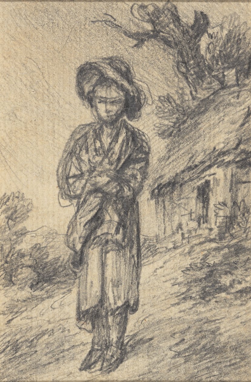 Pojke som står vid en stuga av Gainsborough Dupont