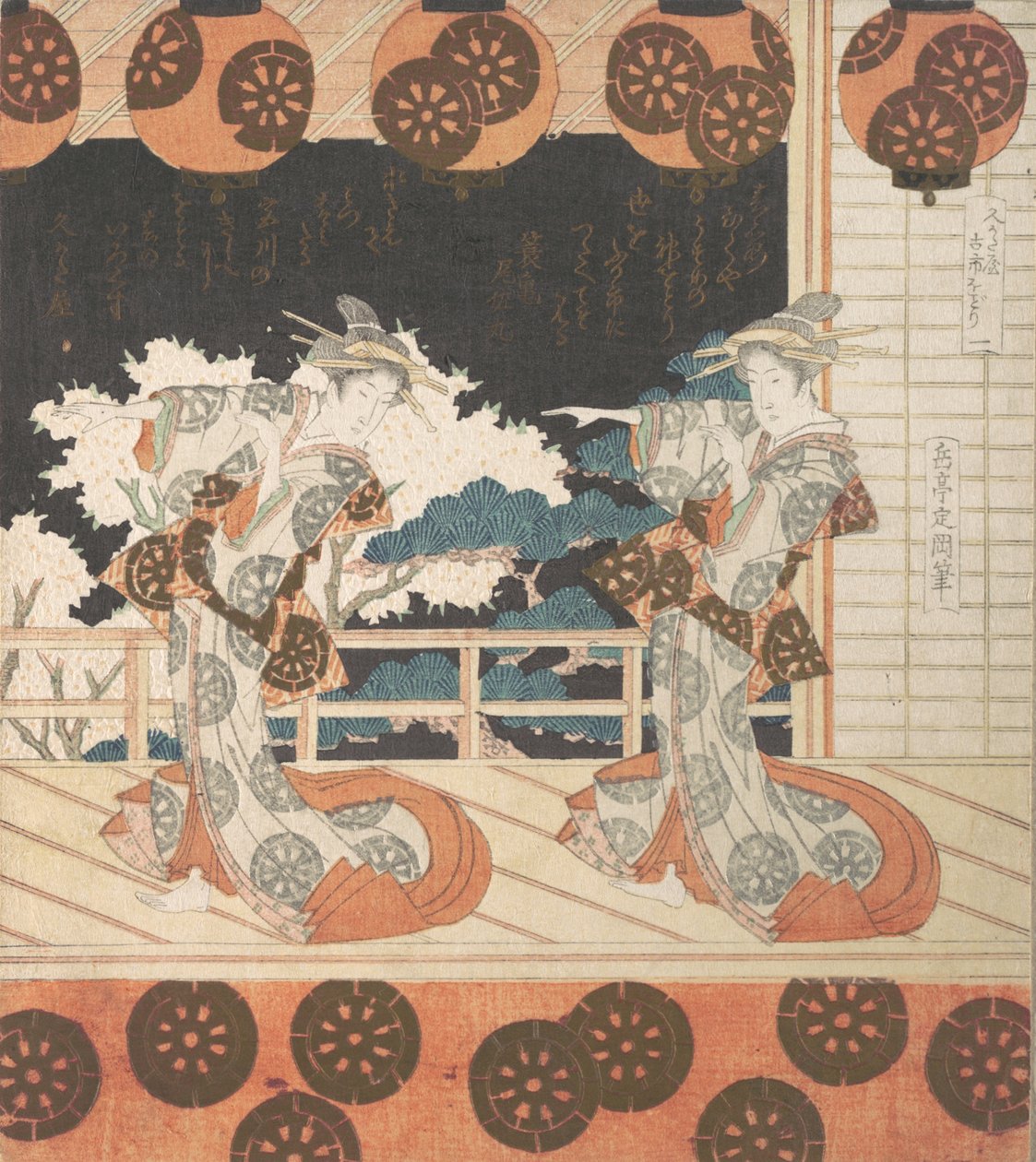 Furuichi-dans nr 1 av en uppsättning av fyra, 1800-talet. av Gakutei