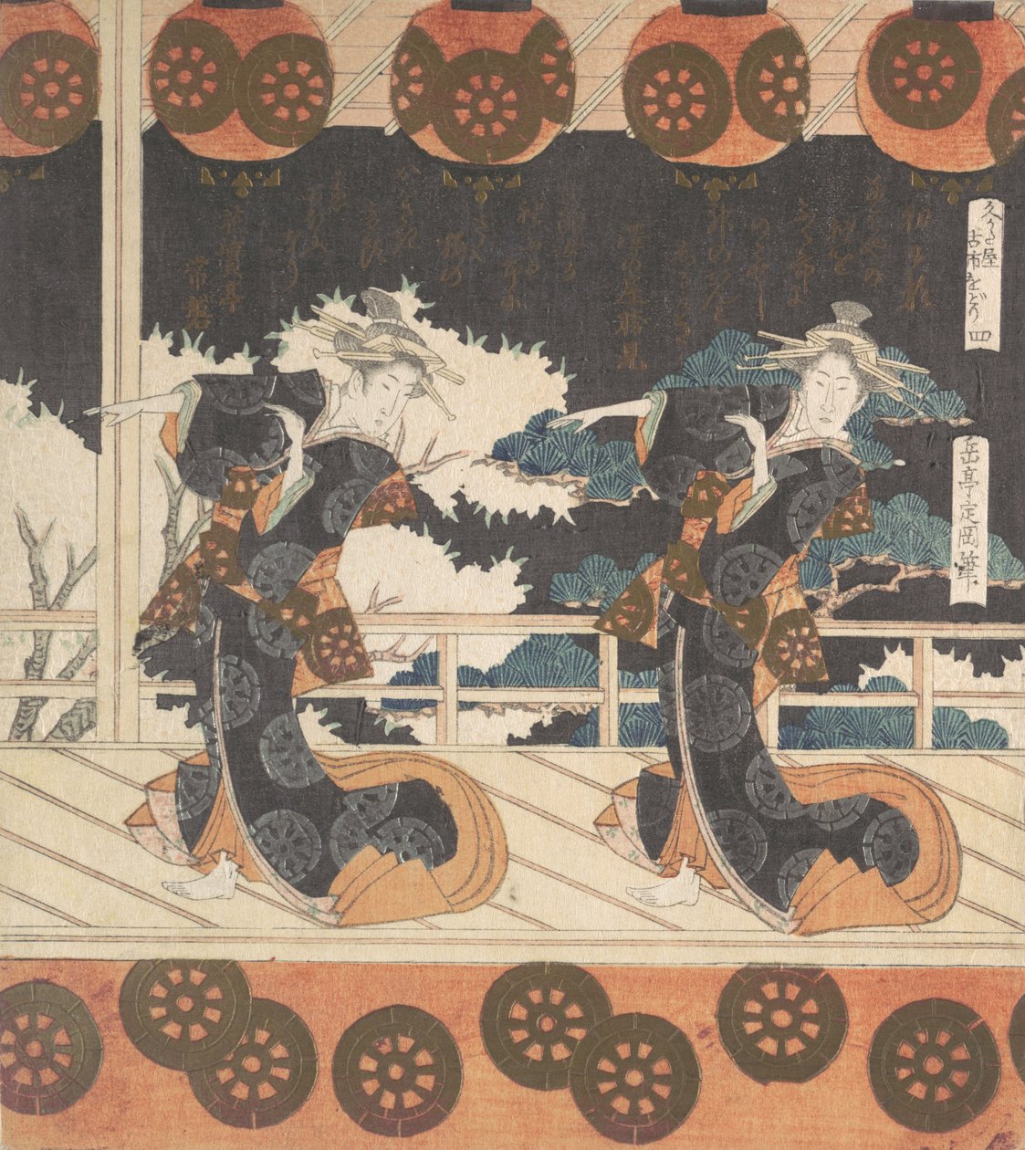 Furuichi-dans nr 4 av en uppsättning av fyra, 1800-talet. av Gakutei