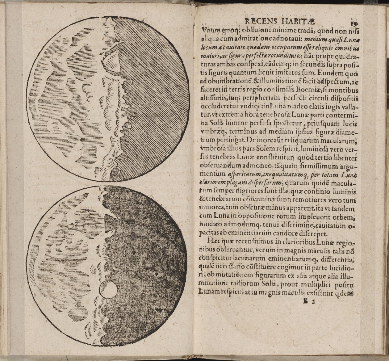 Blad av bok Sidereus Nuncius Sidereal Messenger av Galileo Galilei, 1610 av Galileo Galilei