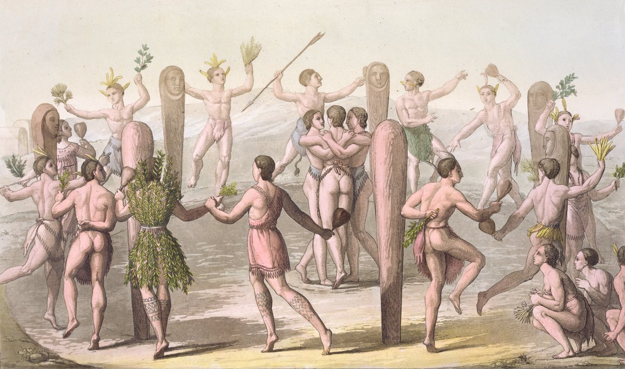 Danser av de infödda invånarna i Virginia, c.1820 av Gallo Gallina