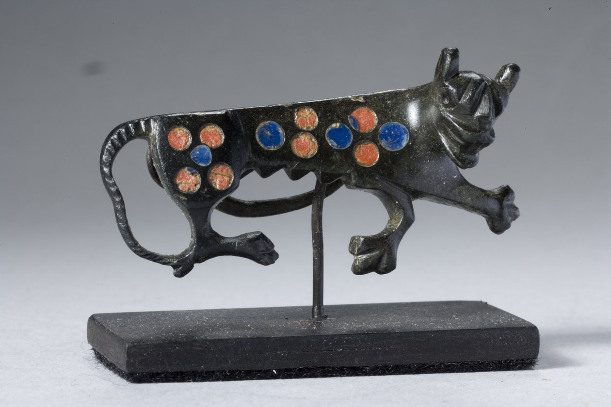 Fibula av en kvinnlig panter, 200-300-talet e.Kr. (brons med emaljinläggningar) av Gallo Roman