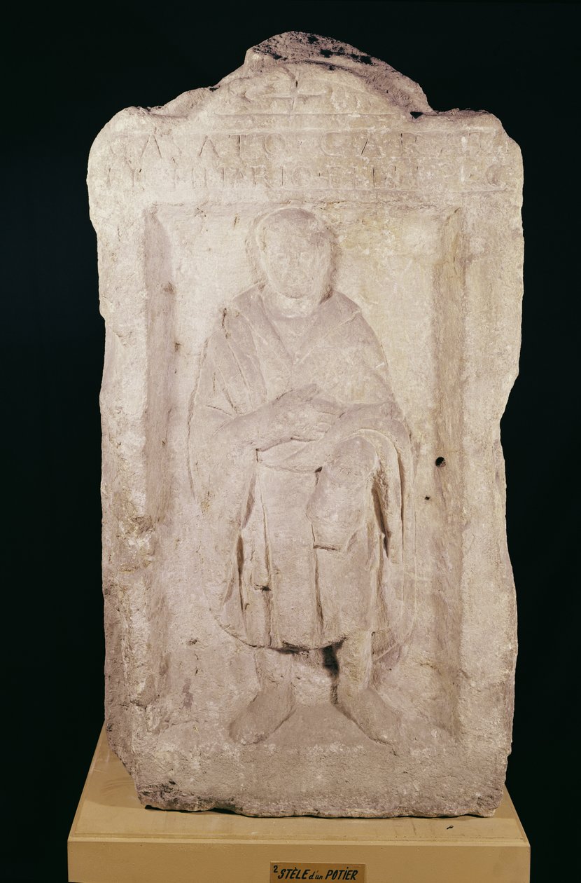 Begravningsstela av en krukmakare av Gallo Roman