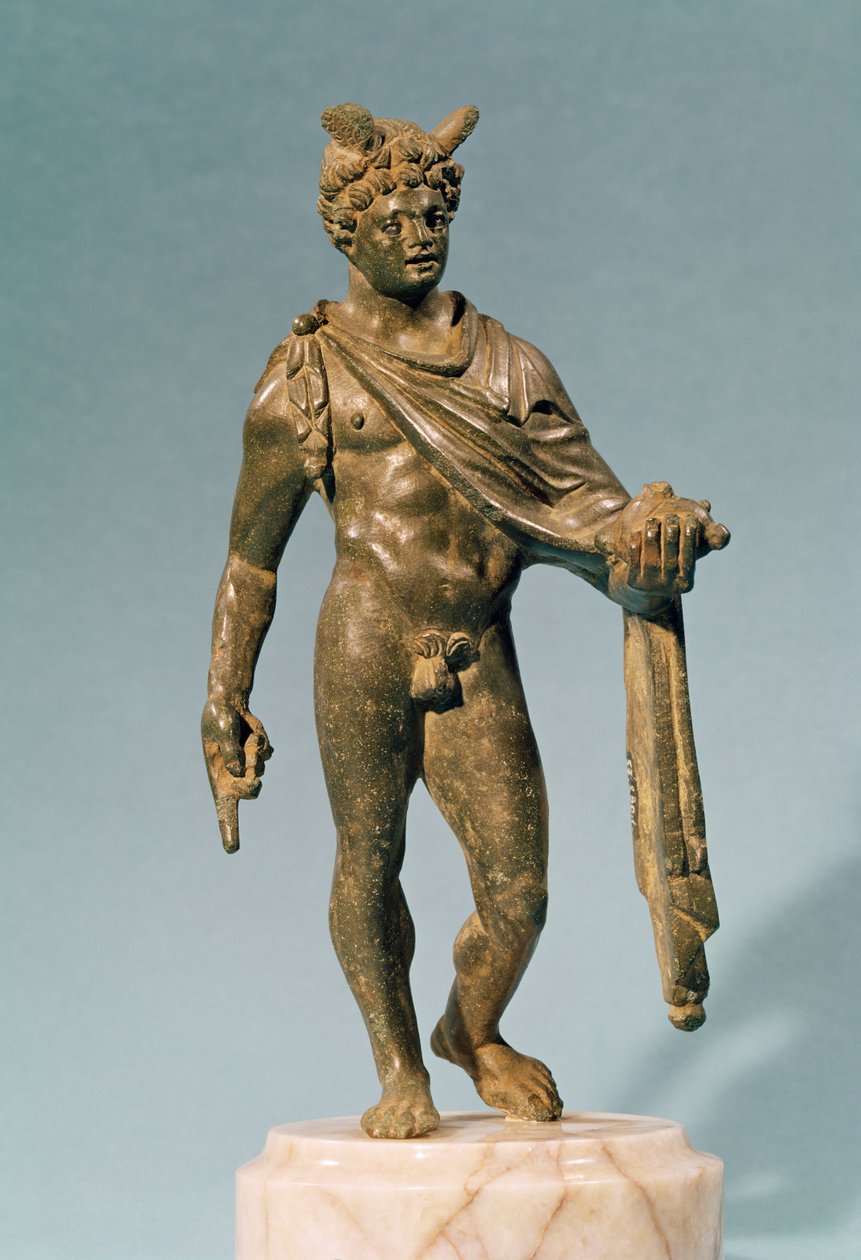 Statyett av Merkurius, från Puy-de-Domes, 1000-200-talet (brons) av Gallo Roman