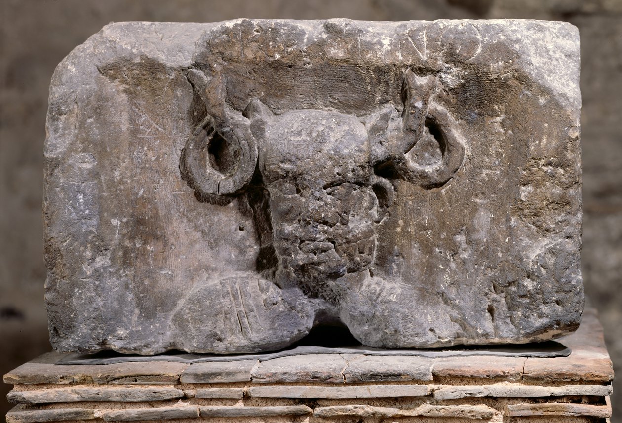 Nautes pelares huvudstad föreställande Cernunnos av Gallo Roman