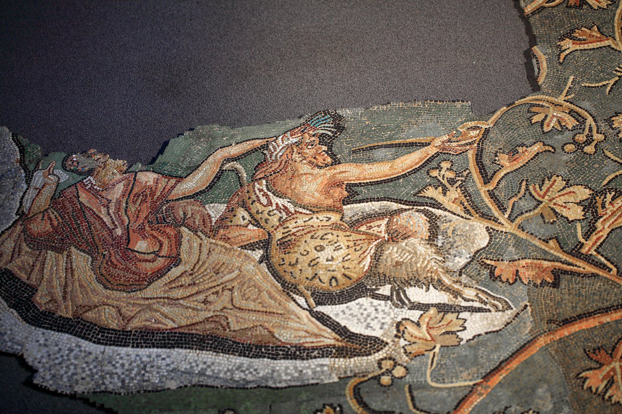Mosaik föreställande Lycurgues bestraffning av Gallo-Roman