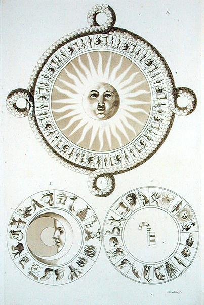 Horoskop från Mexiko (färggravyr) av Gallo Gallina