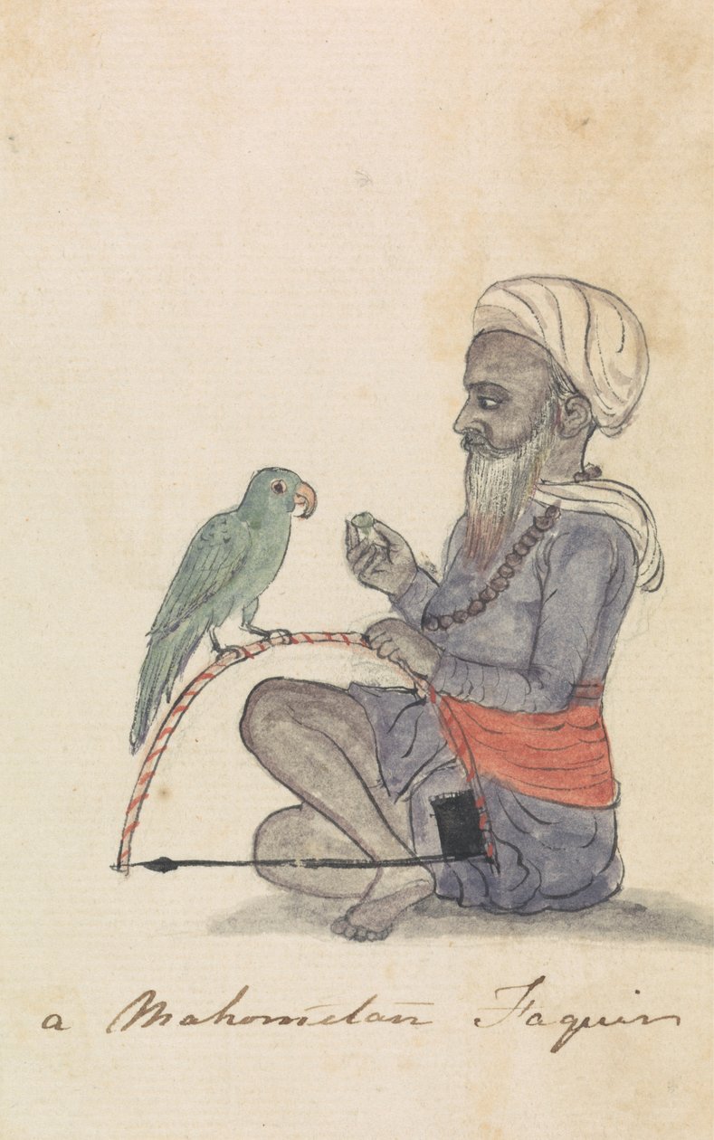 En muhametan med sin papegoja av Gangaram Chintaman Tambat