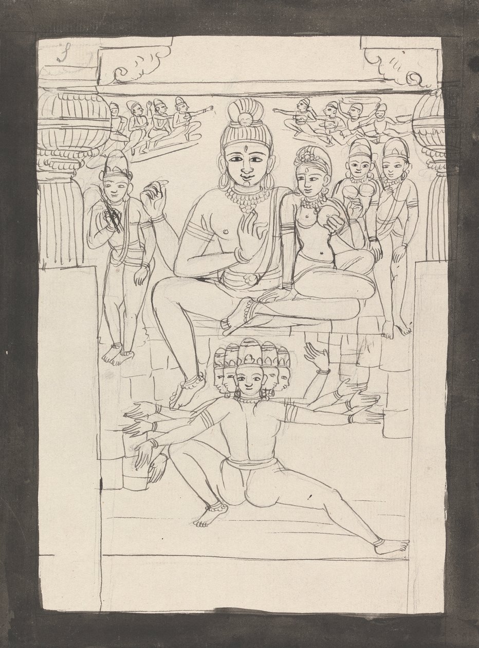 En annan representation av berättelsen om Mahadev betesmark och rund av Gangaram Chintaman Tambat