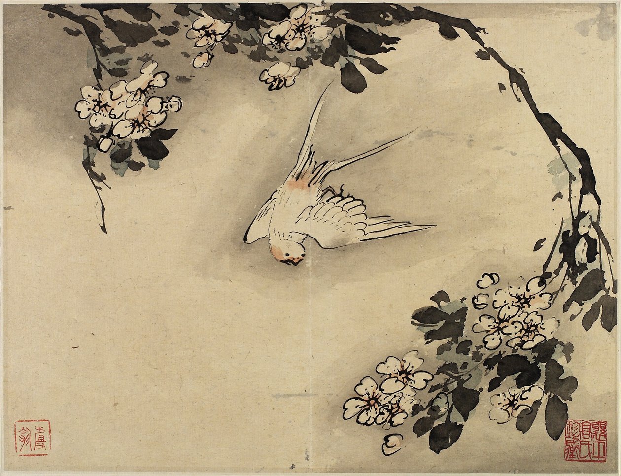 Fingermålning, från ett album med tio bilder, 1684 av Gao Qipei