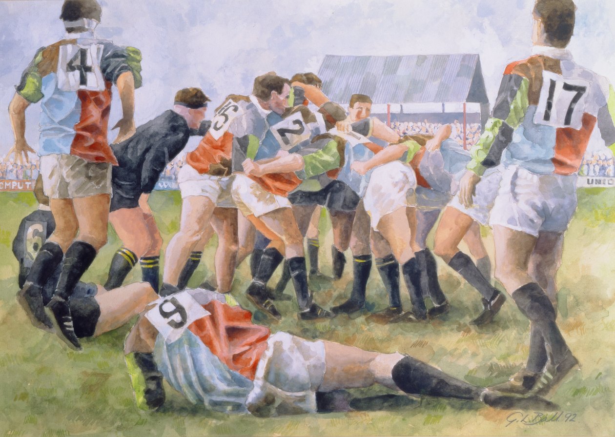 Rugbymatch: Harlequins v Wasps, 1992 (wc) av Gareth Lloyd Ball