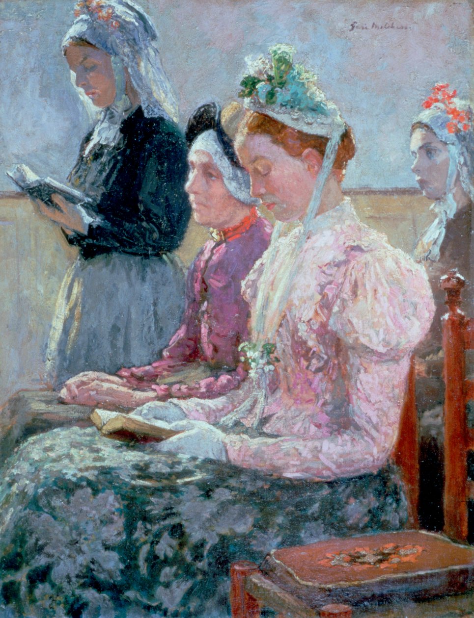 Söndag morgon, c1900 av Julius Garibaldi Melchers