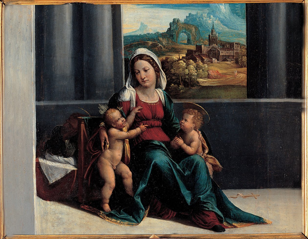 Madonna med barnet och St John av Garofalos workshop