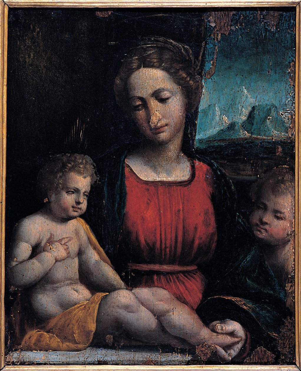 Madonna med barnet och St. John av Garofalos workshop