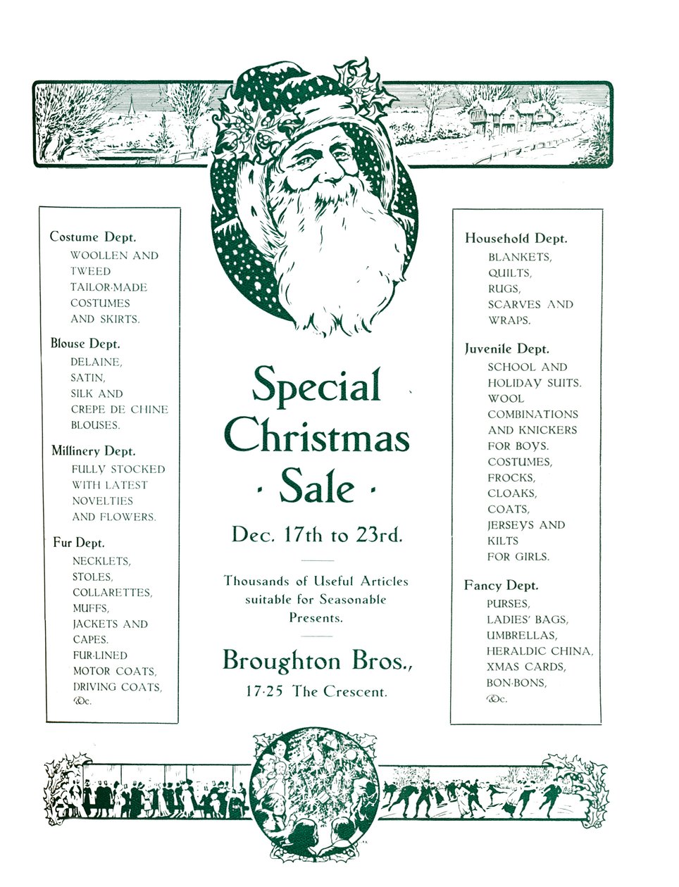 Annons för Broughton Bros. - Special Christmas Sale, 1917 av Garratt and Atkinson