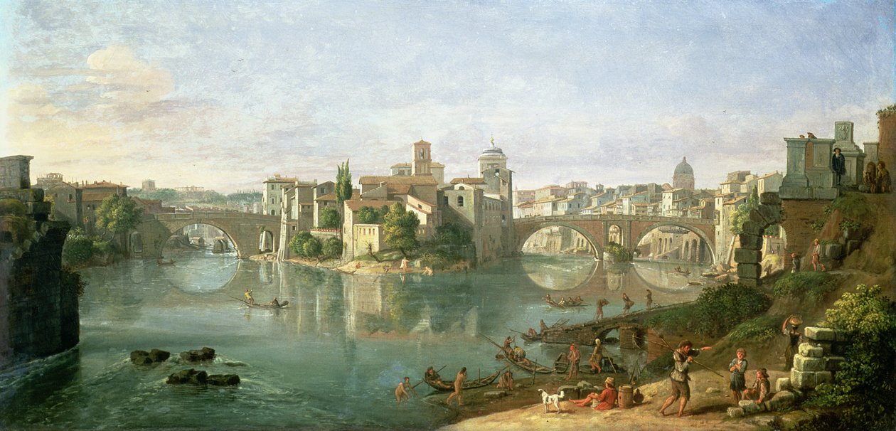 Den tiberiska ön i Rom, 1685 av Gaspar van Wittel