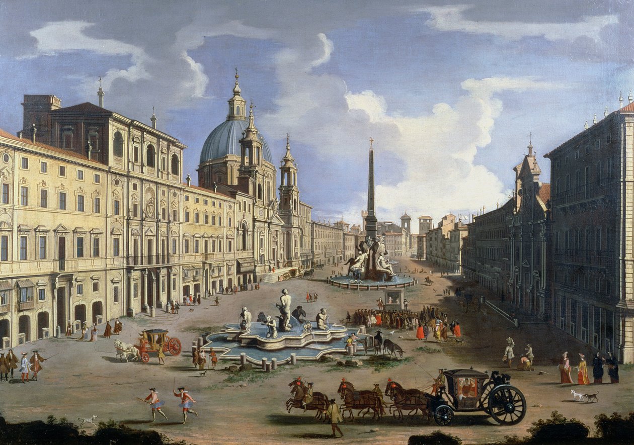 Utsikt över Piazza Navona i Rom av Gaspar van Wittel