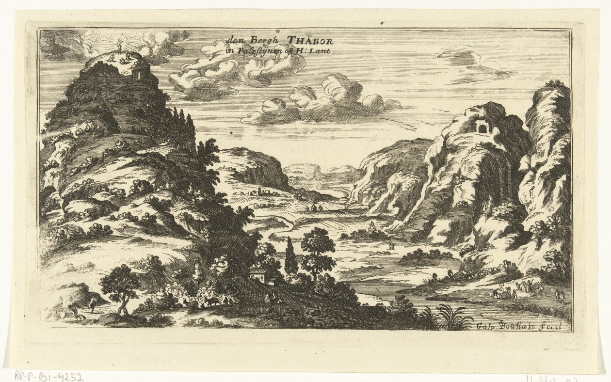 Utsikt över berget Tabor och Kristi förvandling Topografiska bilder av Mellanöstern (serietitel) av Gaspar Bouttats