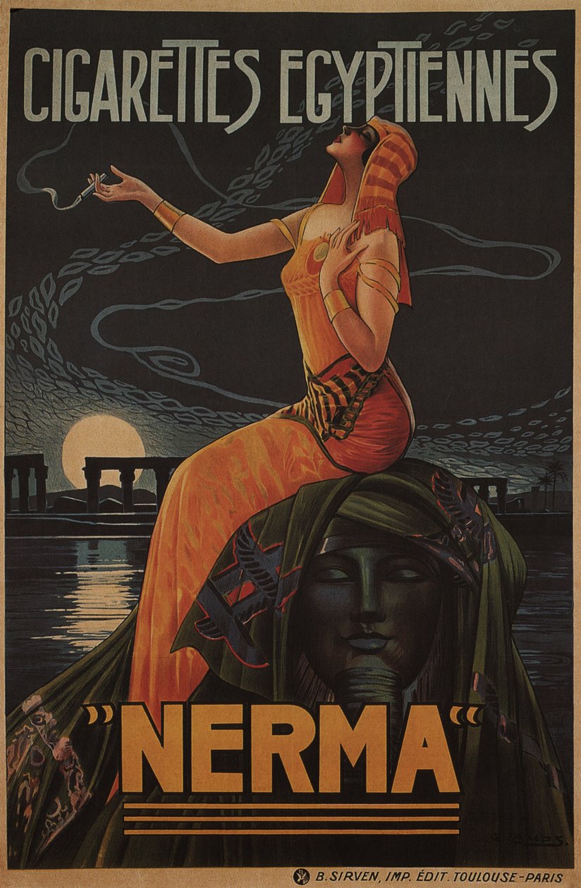 Egyptiska cigaretter Nerma, 1924 av Gaspar Camps