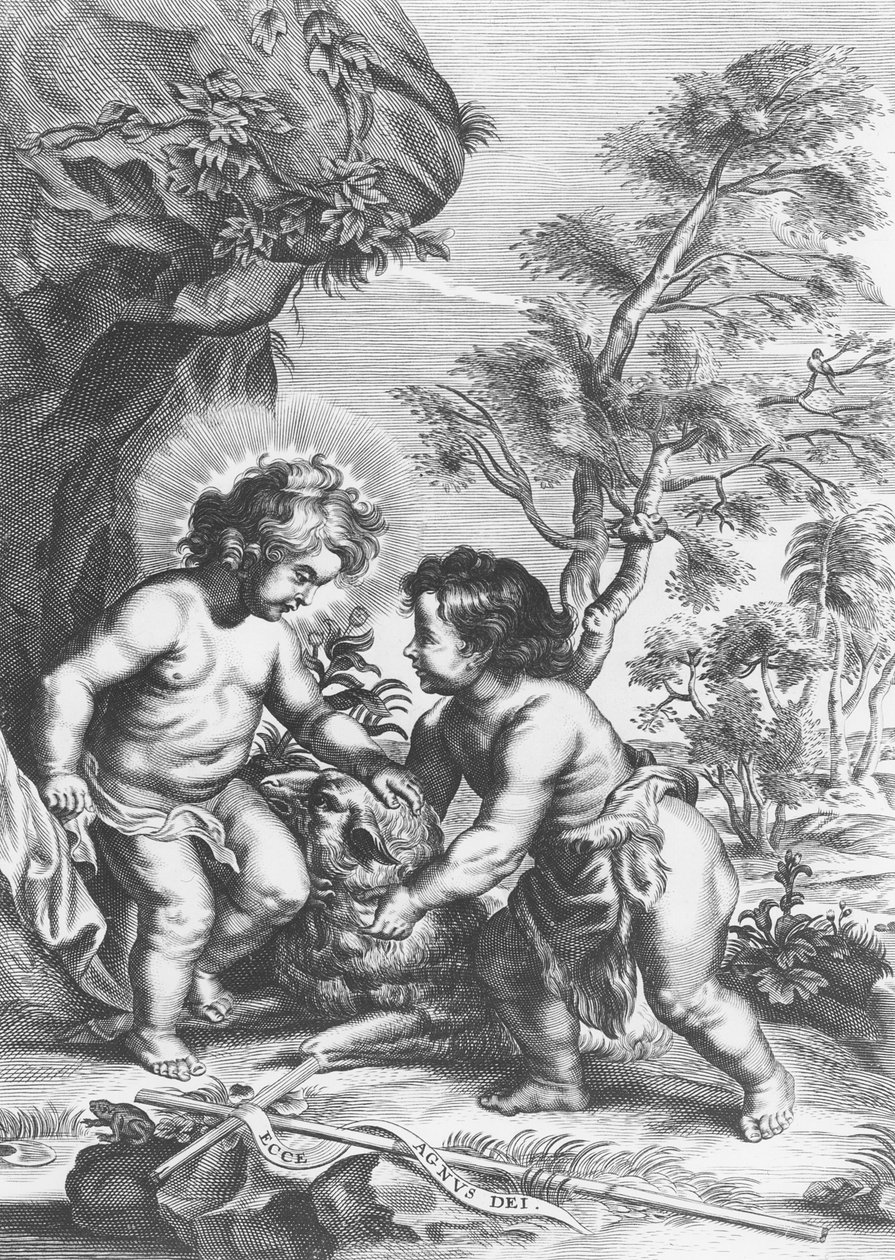 Kristus och Johannes Döparen av Gaspar Huberti