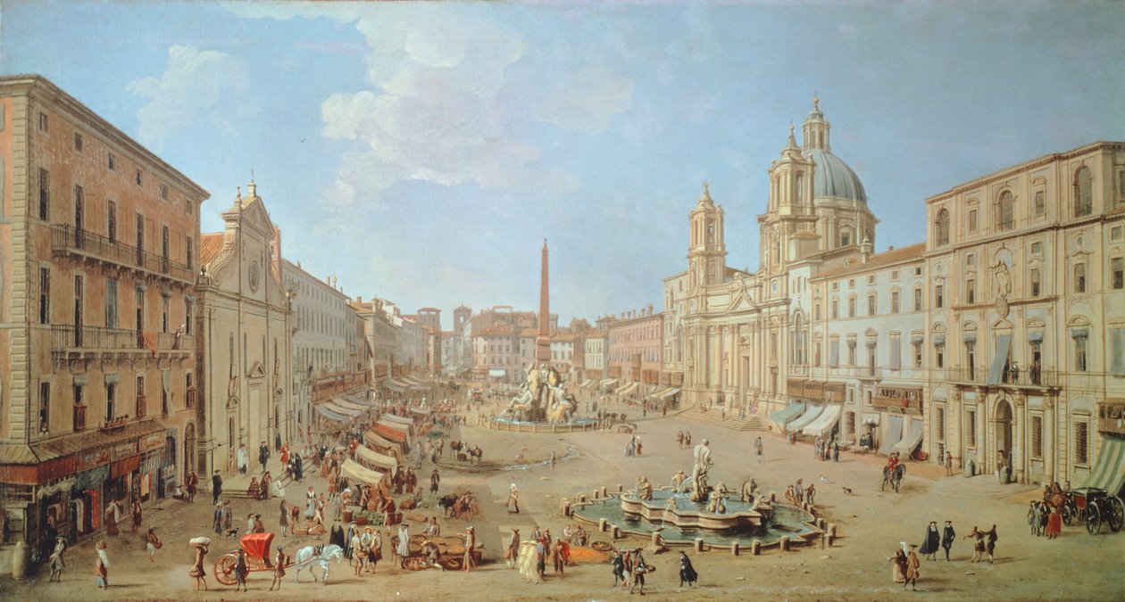 Rom, Piazza Navona (olja på duk) av Gaspar van Wittel