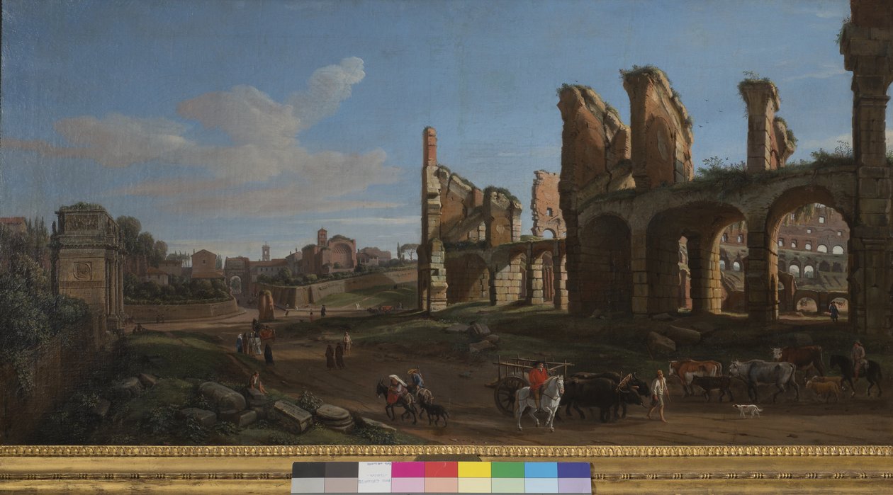 Colosseum och Forum Romanum, 1711 av Gaspar van Wittel