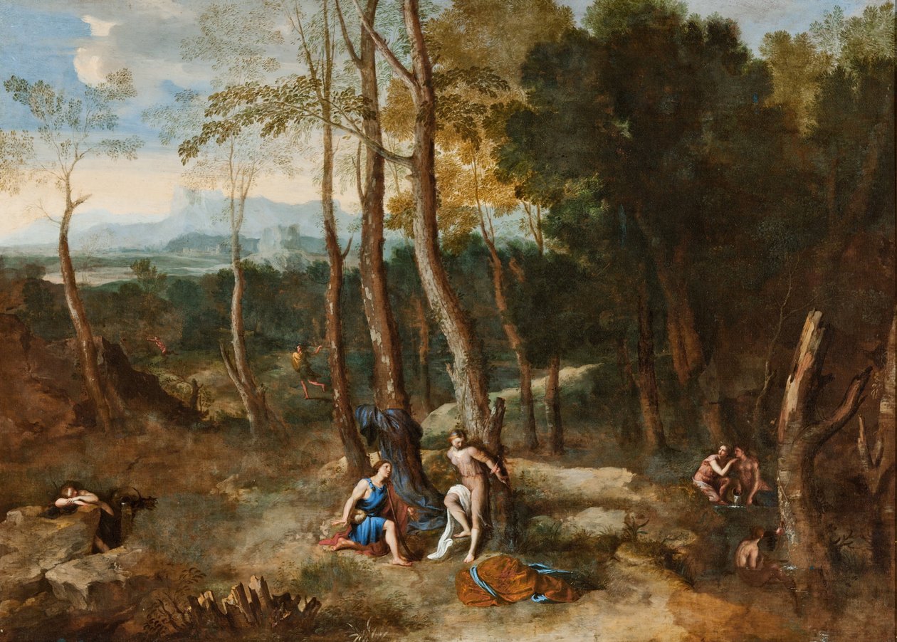 Aminta är på väg att rädda Silvia av Gaspard Poussin Dughet
