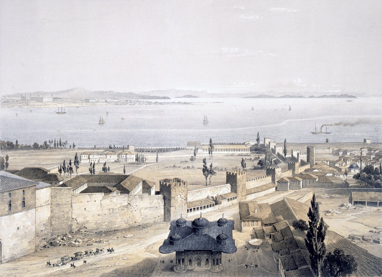 Utsikt över Bosporen från moskén, 1852 av Gaspard Fossati