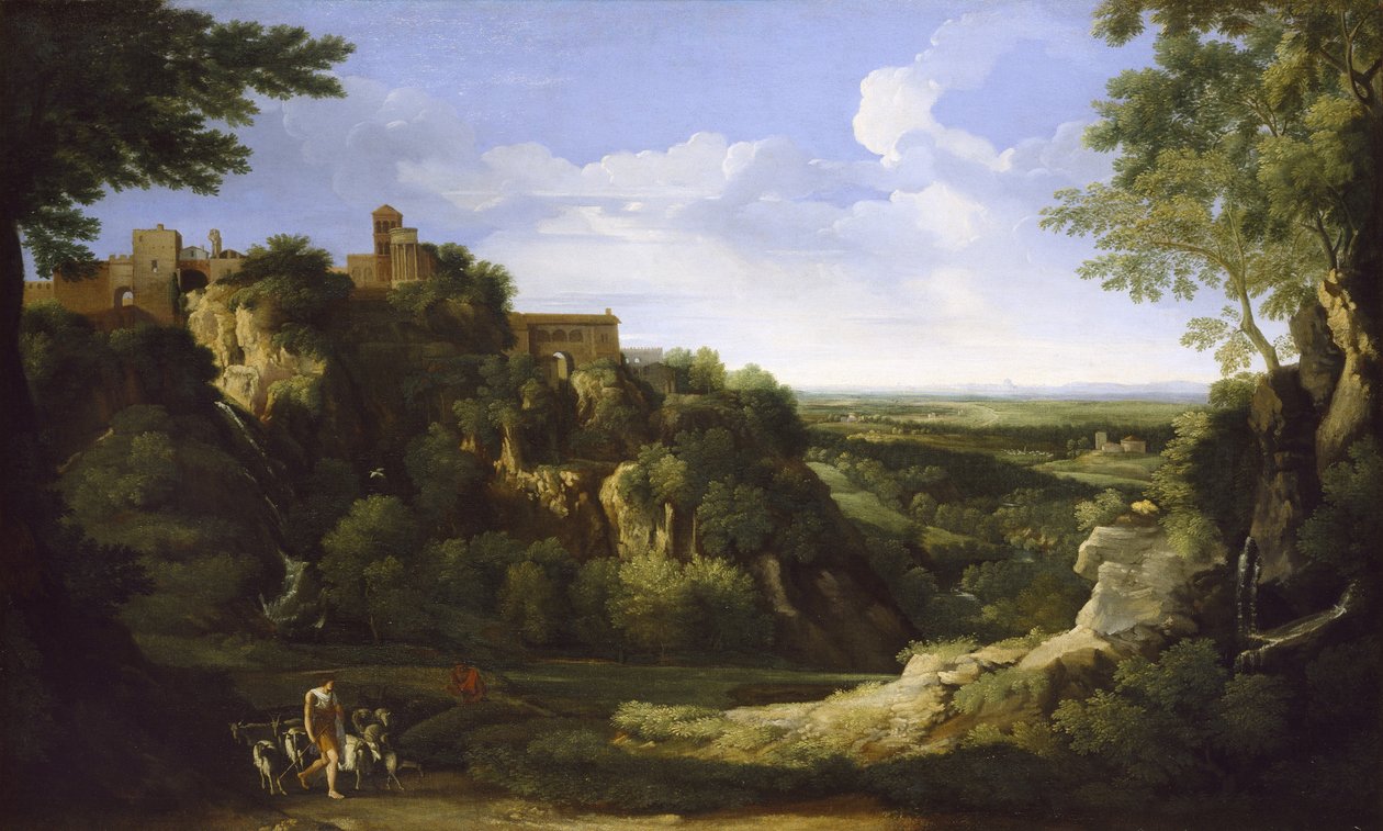 Vy över Tivoli med Rom i fjärran, 1600-talet av Gaspard Poussin Dughet