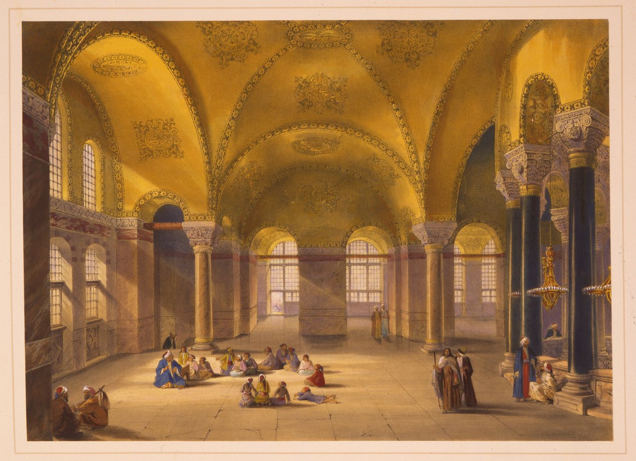 Interiören i gynaeceum i Ayasofya-moskén, tidigare Hagia Sofia-kyrkan av Gaspard Fossati