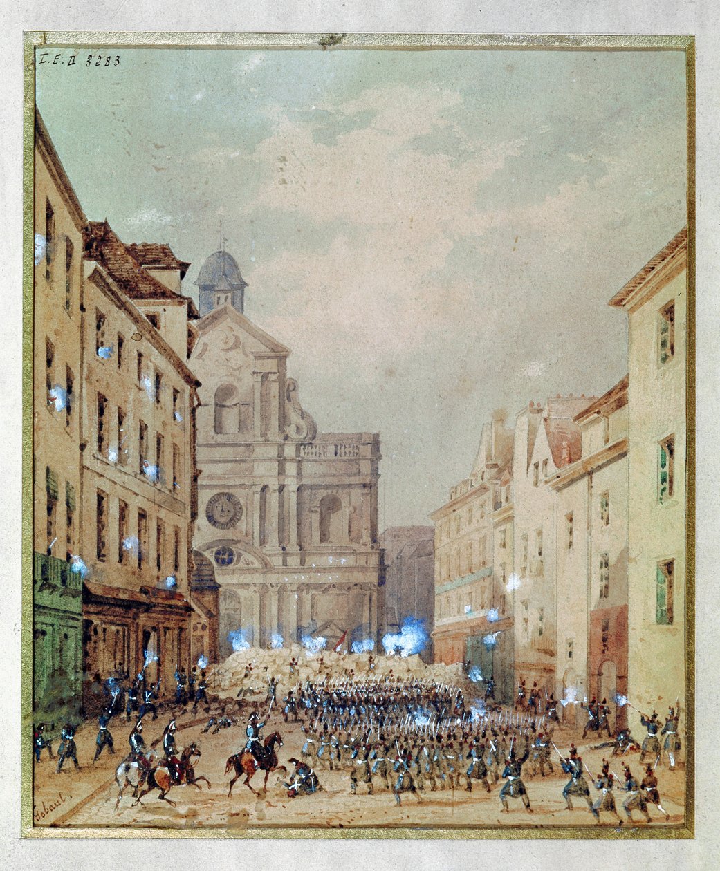 Avspärrning på rue Culture-Sainte-Catherine av Gaspard Gobaut