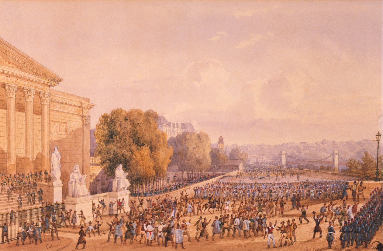 Uppror framför Palais Bourbon, 15 maj 1848 av Gaspard Gobaut