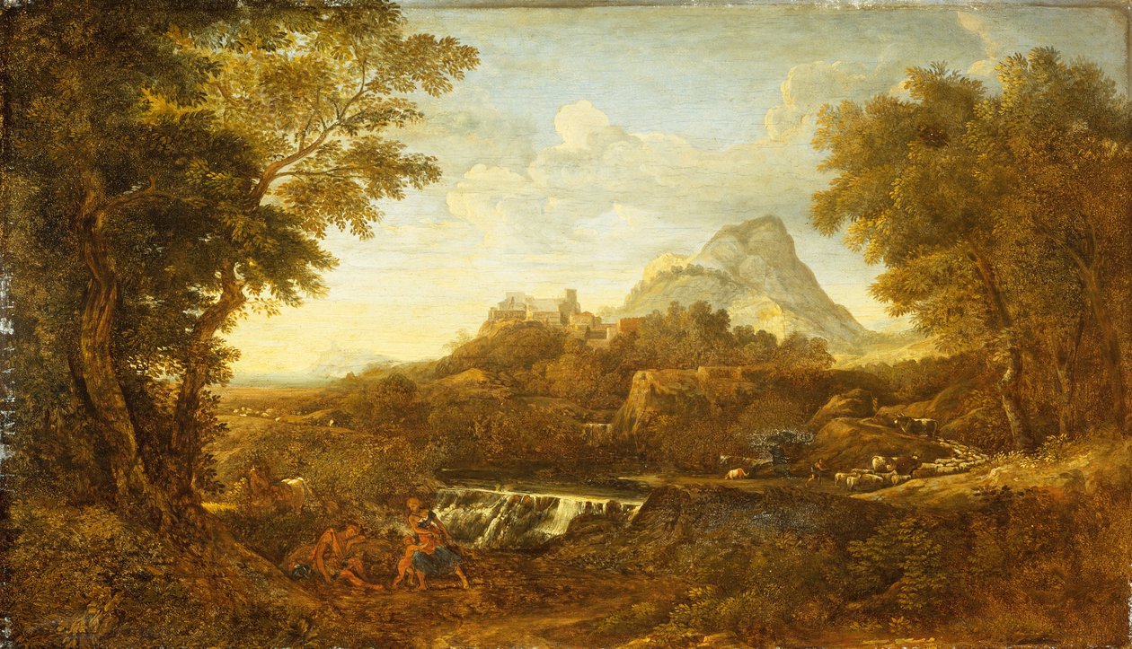 Rinaldo och Armida, älskare från Gerusalemme Liberata (olja) av Gaspard Poussin (school of) Dughet
