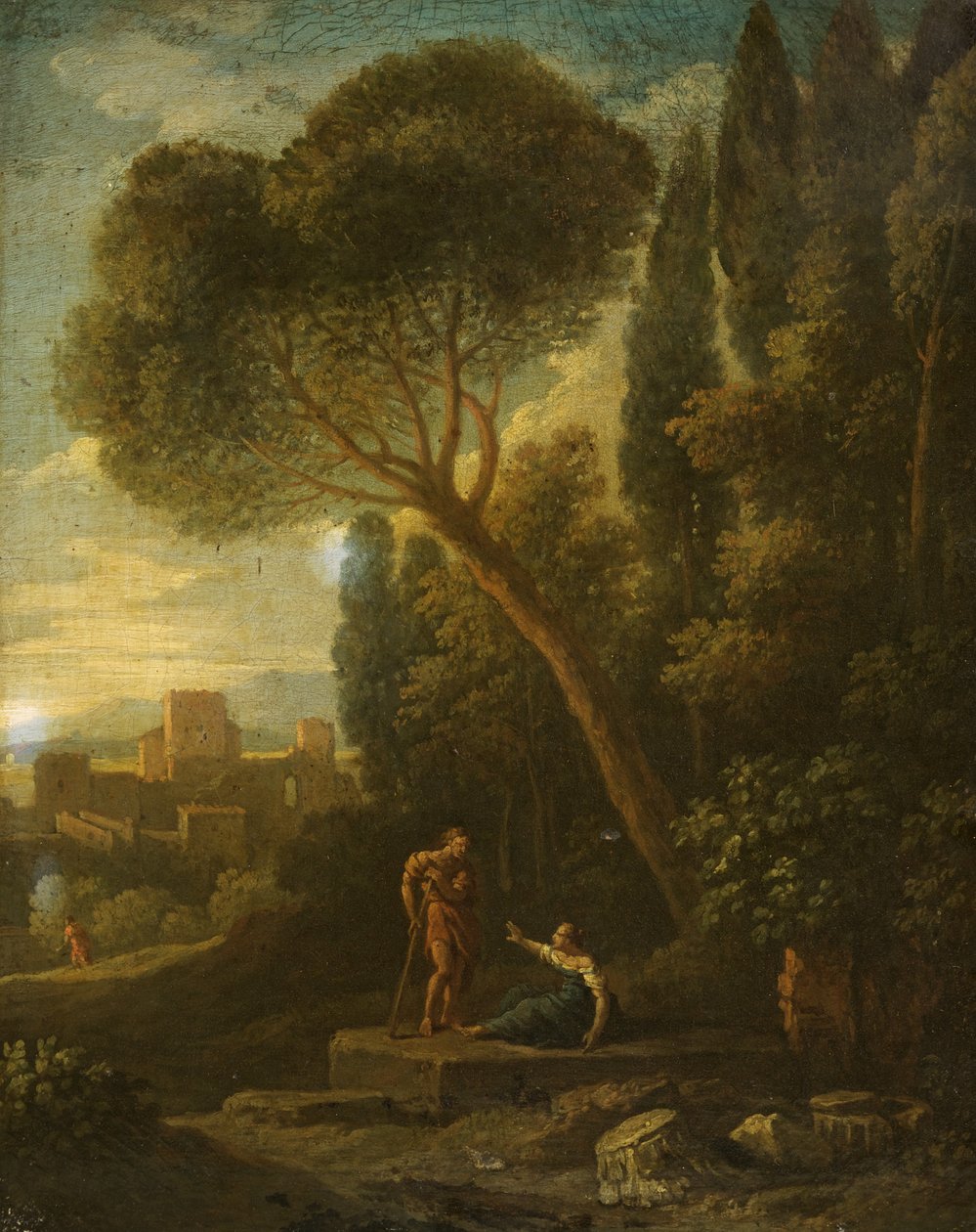 Klassiskt landskap med figurer av Gaspard Poussin Dughet