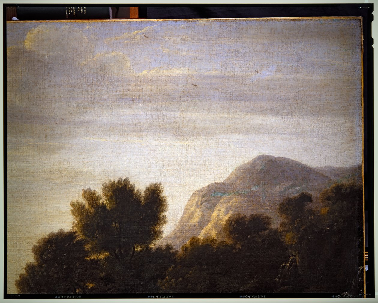 Italienskt landskap, detalj, odaterad av Gaspard Poussin Dughet