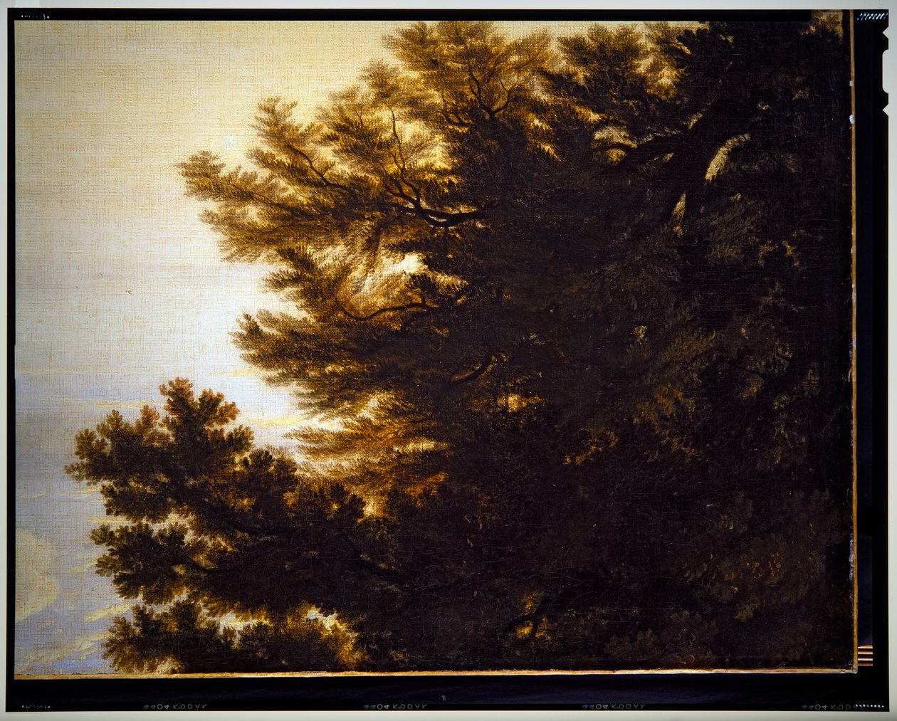 Italienskt pastoralt landskap, detalj, odaterad av Gaspard Poussin Dughet