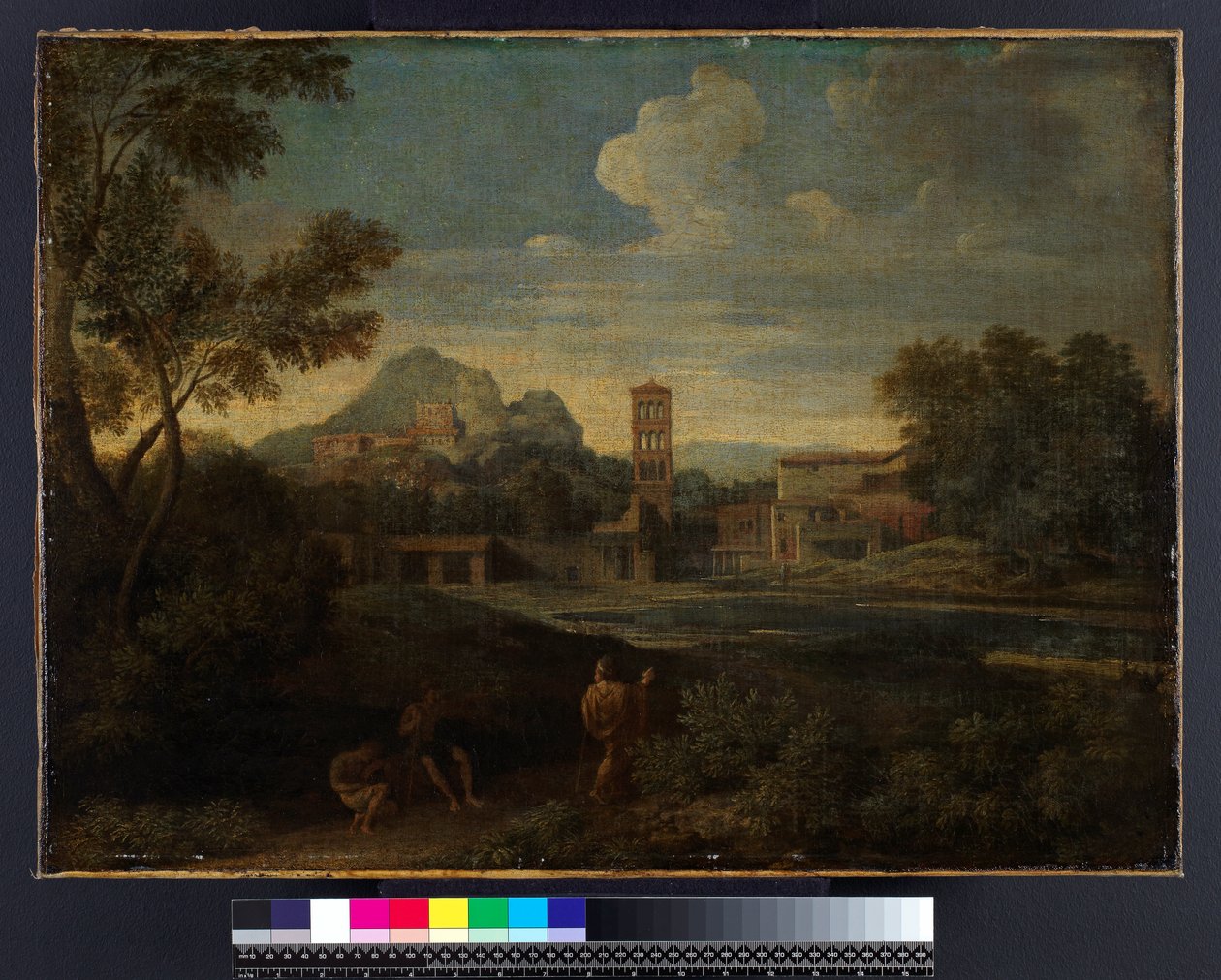Landskap med figurer, före 1675 av Gaspard Poussin Dughet