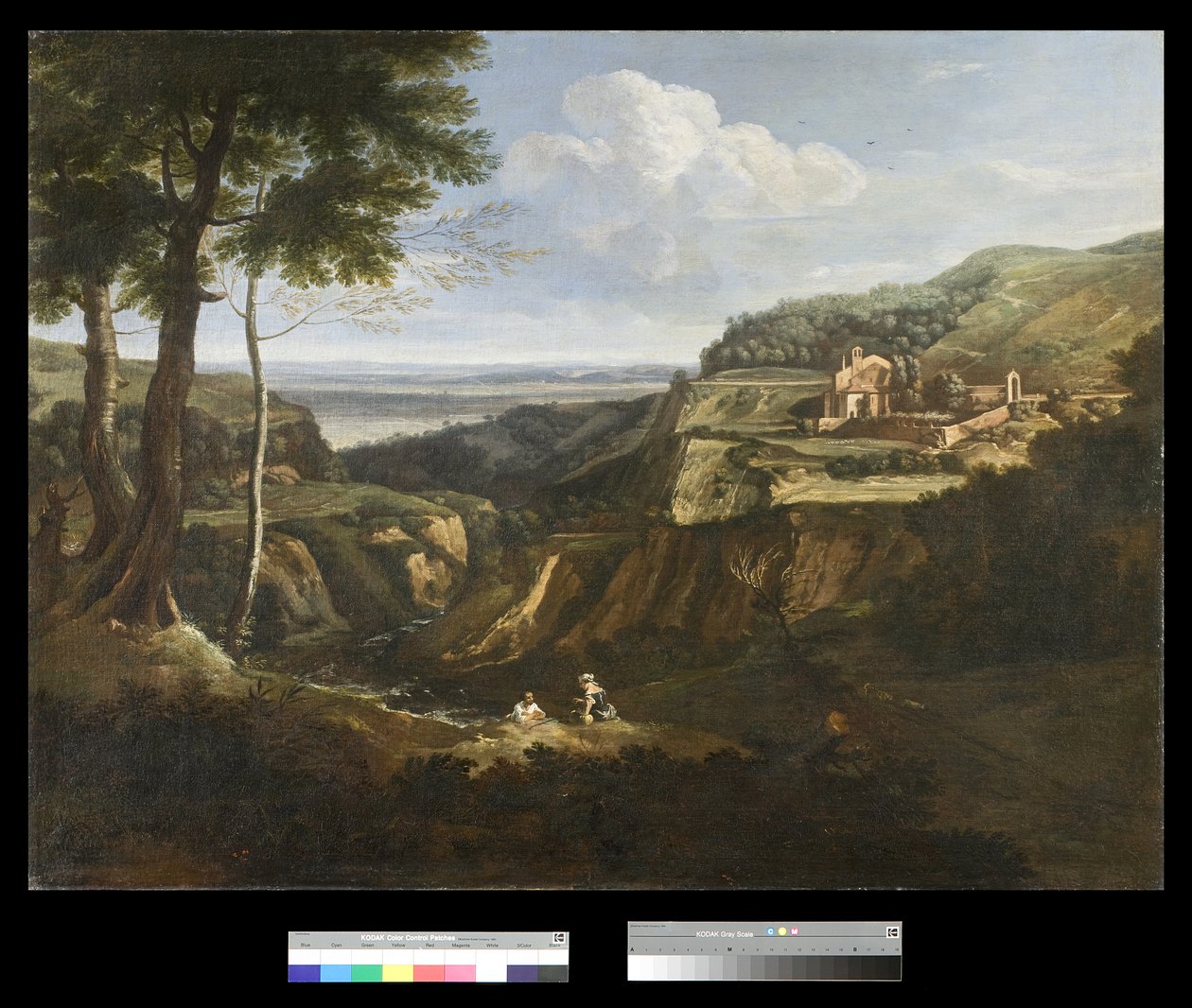 Utsikt över Camaldoli-klostret nära Frascati, 1670-75 av Gaspard Poussin Dughet