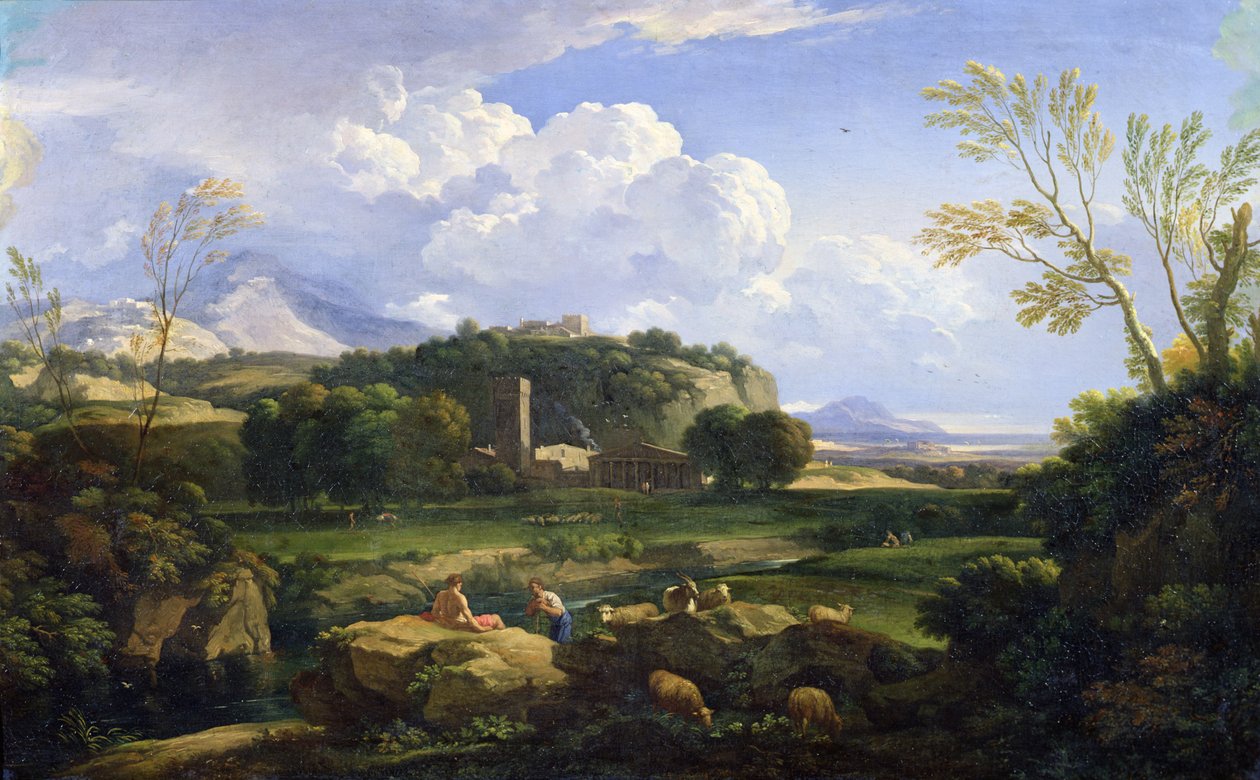 Utsikt över den romerska Campagna (olja på duk) av Gaspard Poussin Dughet