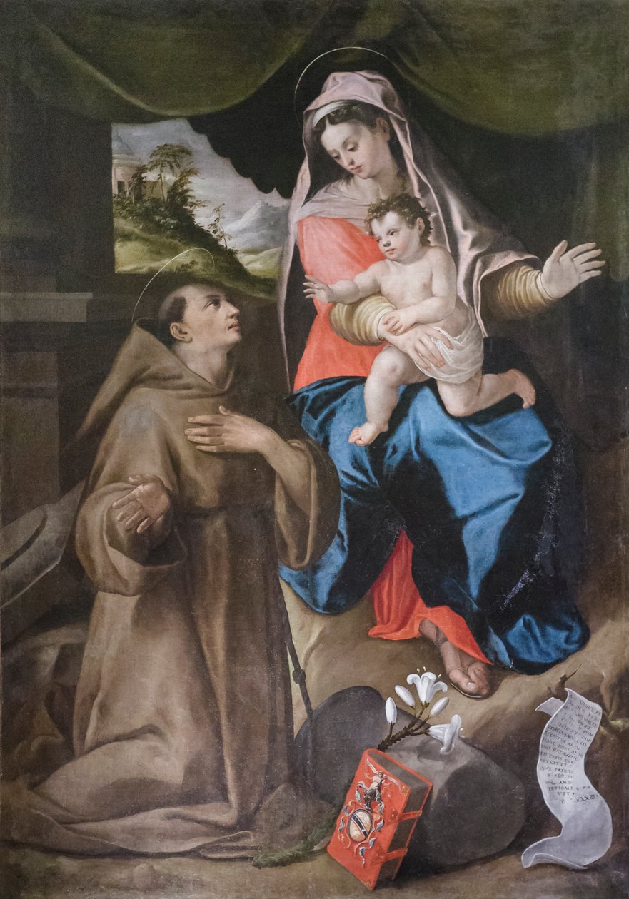 Madonna med barn och S:t Antonius av Padua av Gaspare Gasparini
