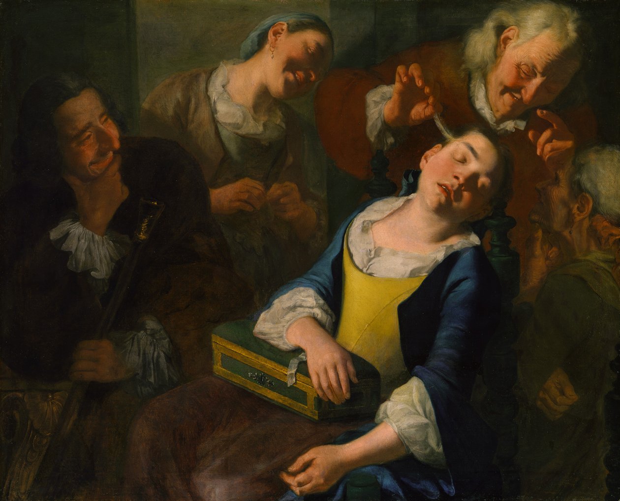 Att reta en sovande flicka, ca. 1760. av Gaspare Traversi