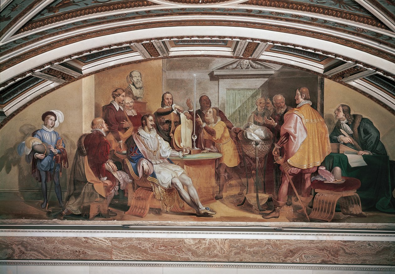 Experimentera på Accademia del Cimento i närvaro av Ferdinando II de