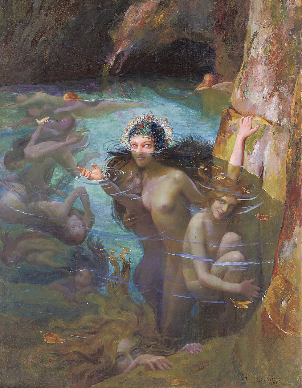  Sea Nymphs at a Grotton  av Gaston Bussiere