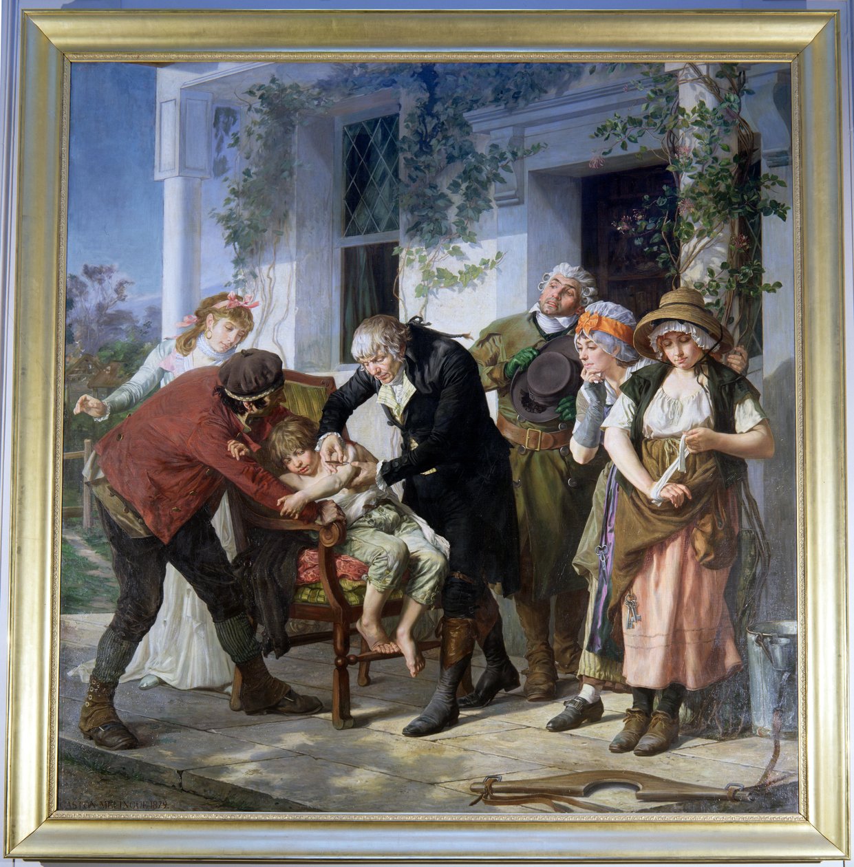 Edward Jenner (1749-1823) utförde den första vaccinationen mot smittkoppor 1796, 1879 (se även 199739) av Gaston Melingue