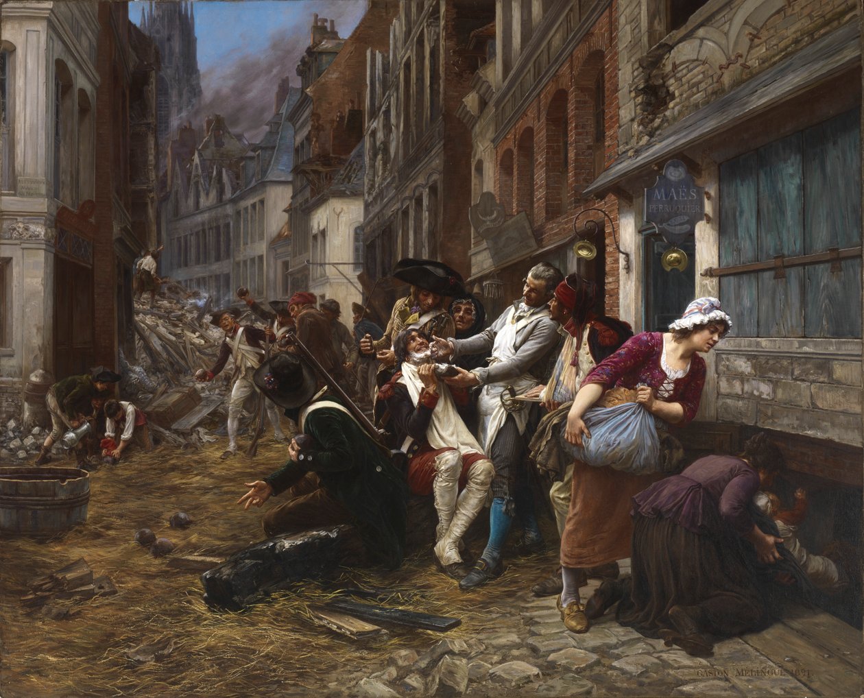 Avsnitt av belägringen av Lille, 1792, 1891. av Gaston Theodore Melingue