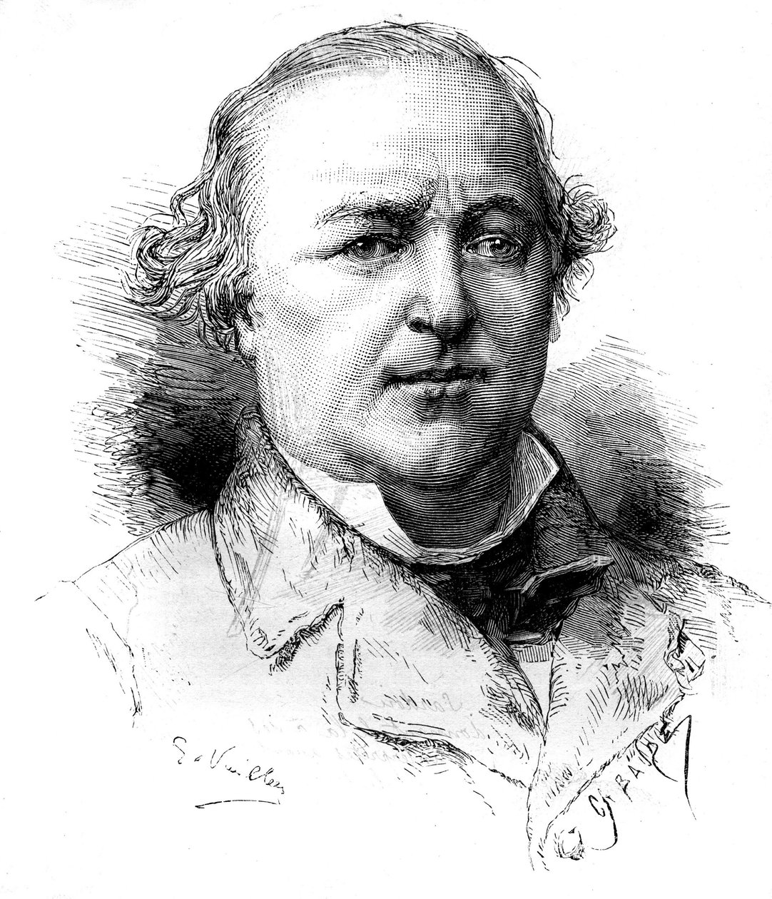 Porträtt av Maitre Charles Lachaud (1817-1882), fransk advokat. Gravyr av Vuillier i "" Le Monde Illustré"" nr 1342 av 16 december 1882. av Gaston Vuillier