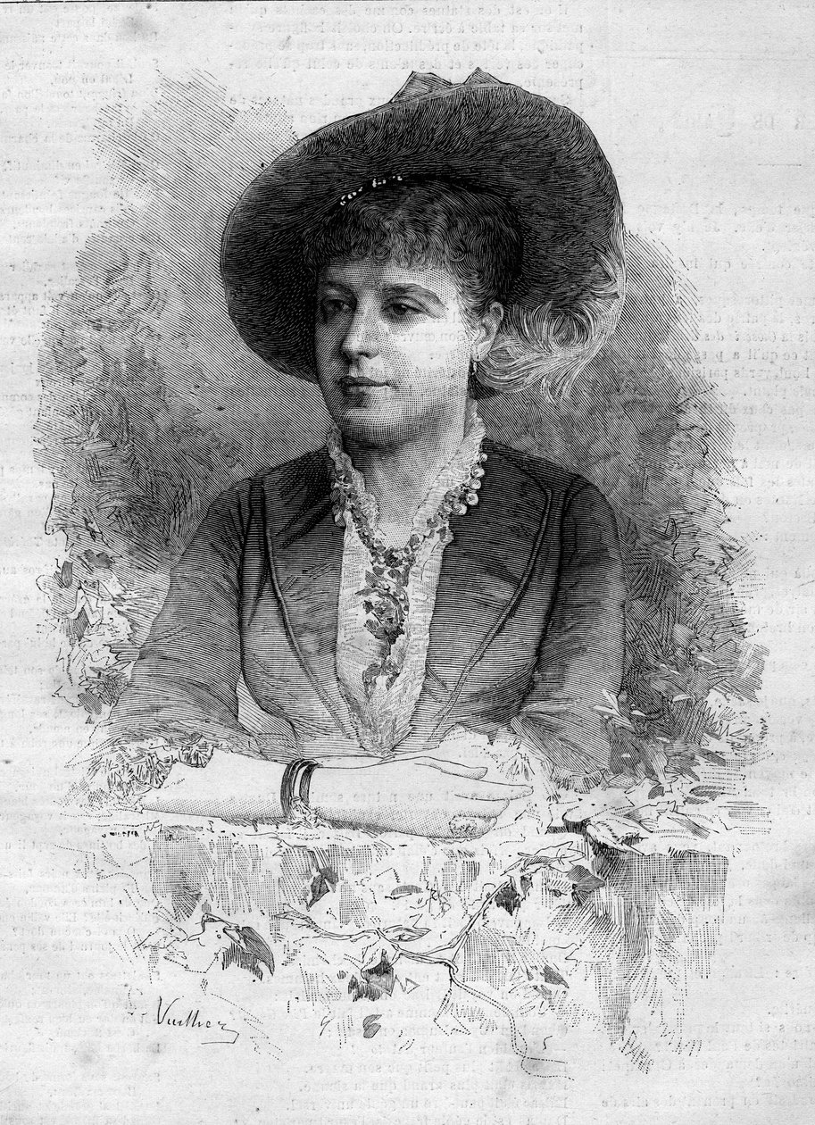Porträtt av Rosita Mauri (1849-1923), spansk klassisk dansare. Gravyr av Vuillier i "" Le Monde Illustré"" nr 1237 av 11 december 1880. av Gaston Vuillier