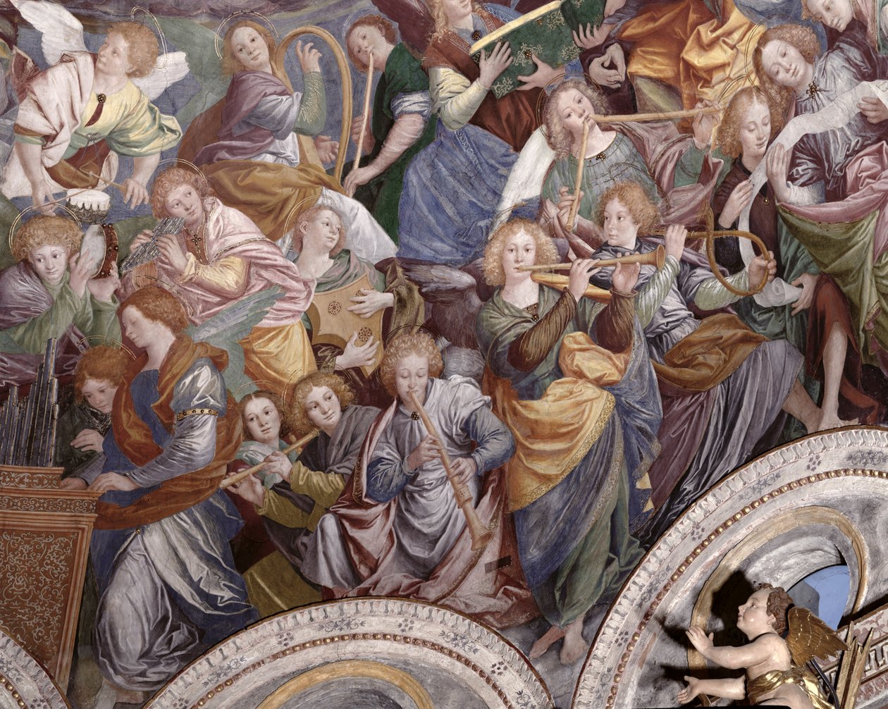 Änglarnas konsert, 1534-36 (detalj) (se 175762) av Gaudenzio Ferrari