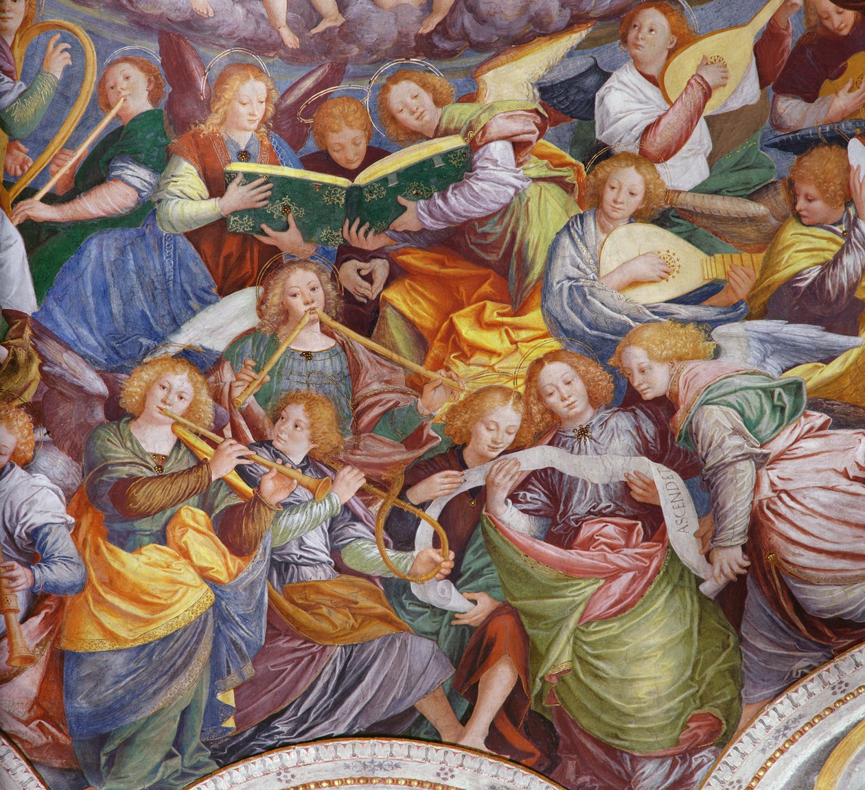 Änglarnas konsert, 1534-36 (detalj) (se 175762) av Gaudenzio Ferrari